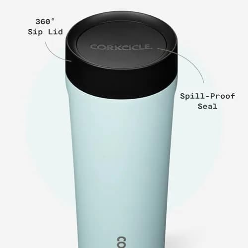 Corkcicle Commuter Cup 17 oz (503 ml) with 360° Sip Lid, Gloss Powder Blue | Insulated Stainless Steel Travel Mug thumbnail 5