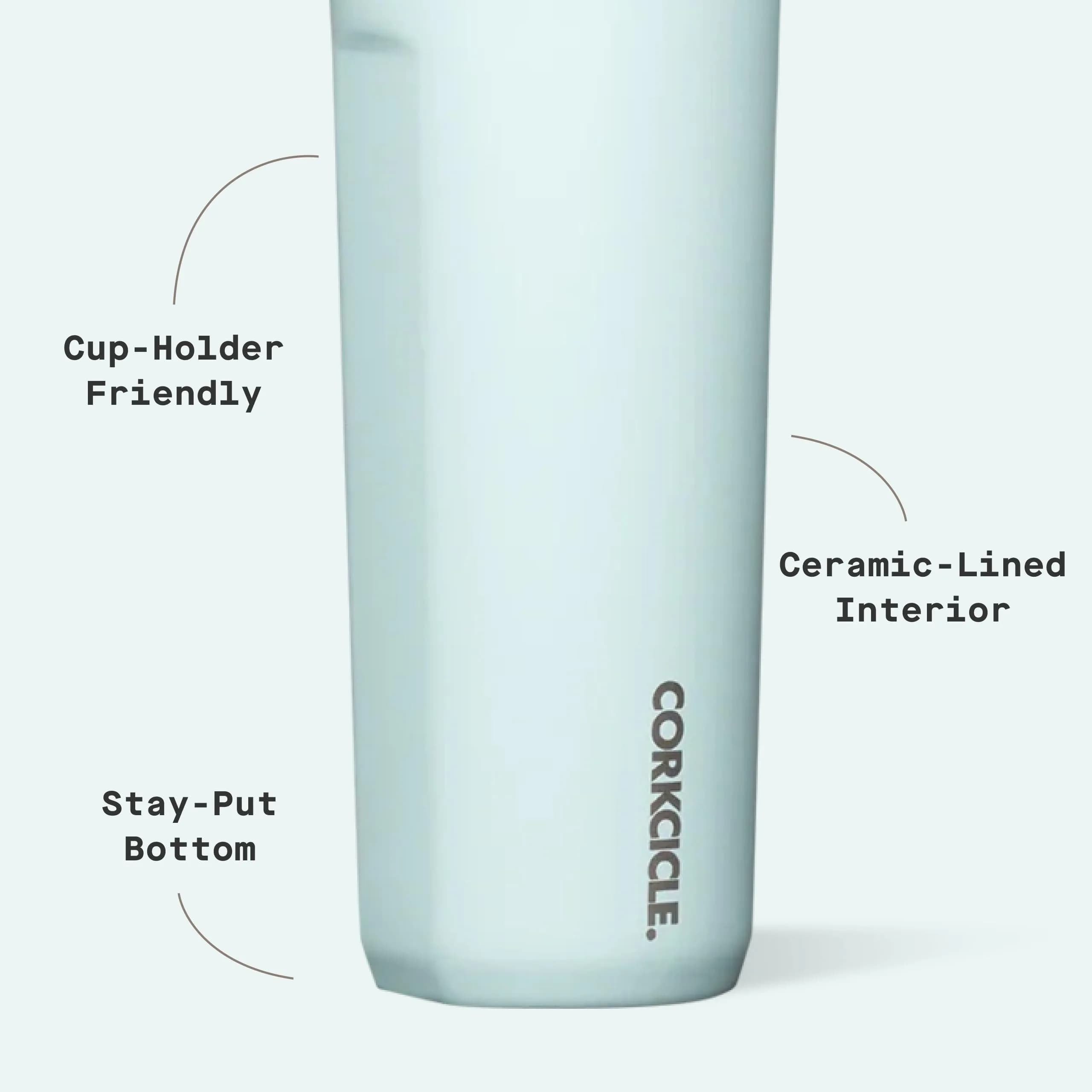 Corkcicle Commuter Cup 17 oz (503 ml) with 360° Sip Lid, Gloss Powder Blue | Insulated Stainless Steel Travel Mug - view 4