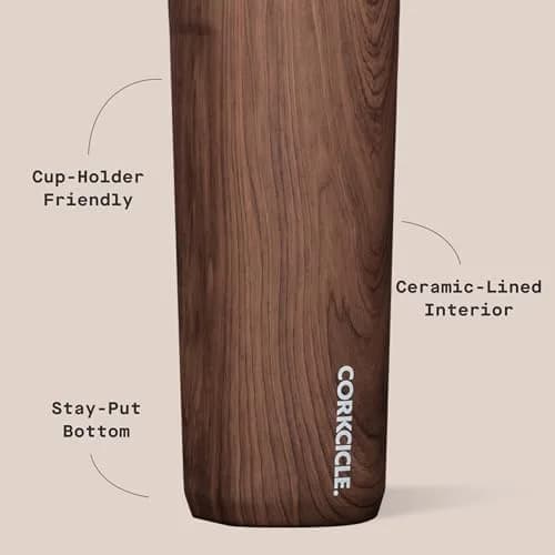 Corkcicle Commuter Cup 503ml (17 oz) Travel Mug with 360° Sip Lid, Walnut Wood thumbnail 4