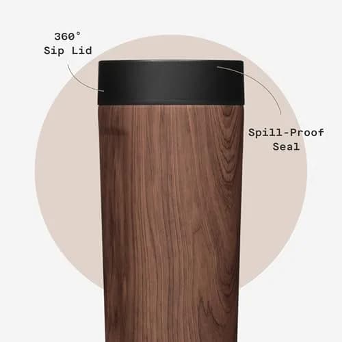 Corkcicle Commuter Cup 503ml (17 oz) Travel Mug with 360° Sip Lid, Walnut Wood thumbnail 5