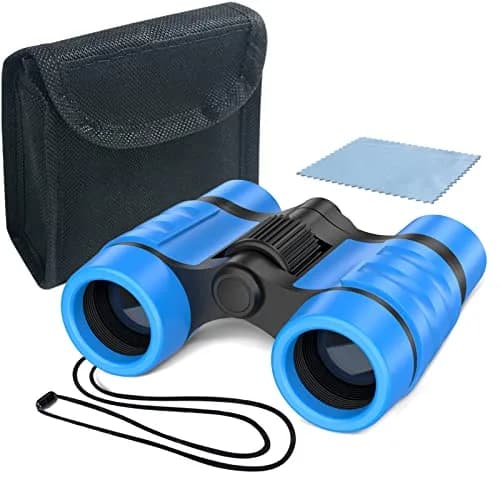 ESSENSON Kids Binoculars Yellow 4x30mm (150g) | Shockproof Outdoor Toy for Ages 3-12 — blue