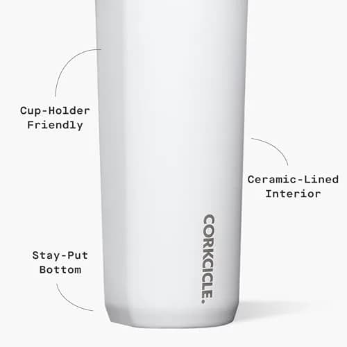 Corkcicle Commuter Cup 590ml (17 oz) Travel Mug with 360° Sip Lid, Gloss White | Keeps Drinks Cold 18 Hrs, Hot 5 Hrs thumbnail 4