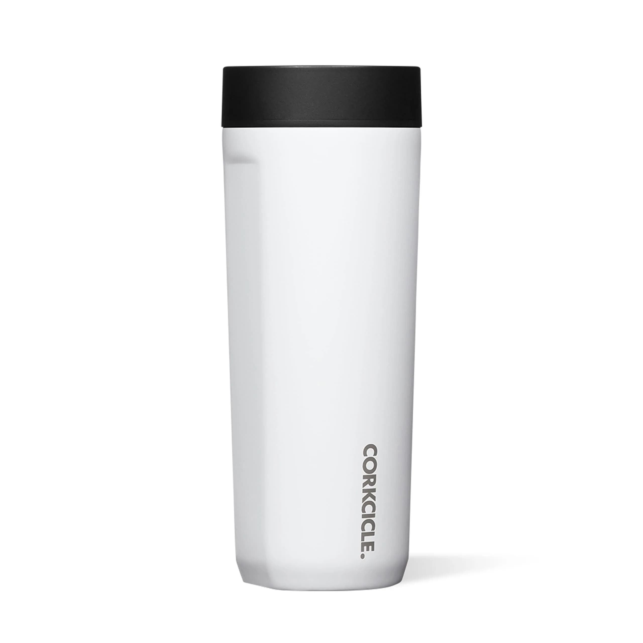 Corkcicle Commuter Cup 17 oz (503 ml) with 360° Sip Lid, Gloss Powder Blue | Insulated Stainless Steel Travel Mug — Gloss White / 17 Ounces