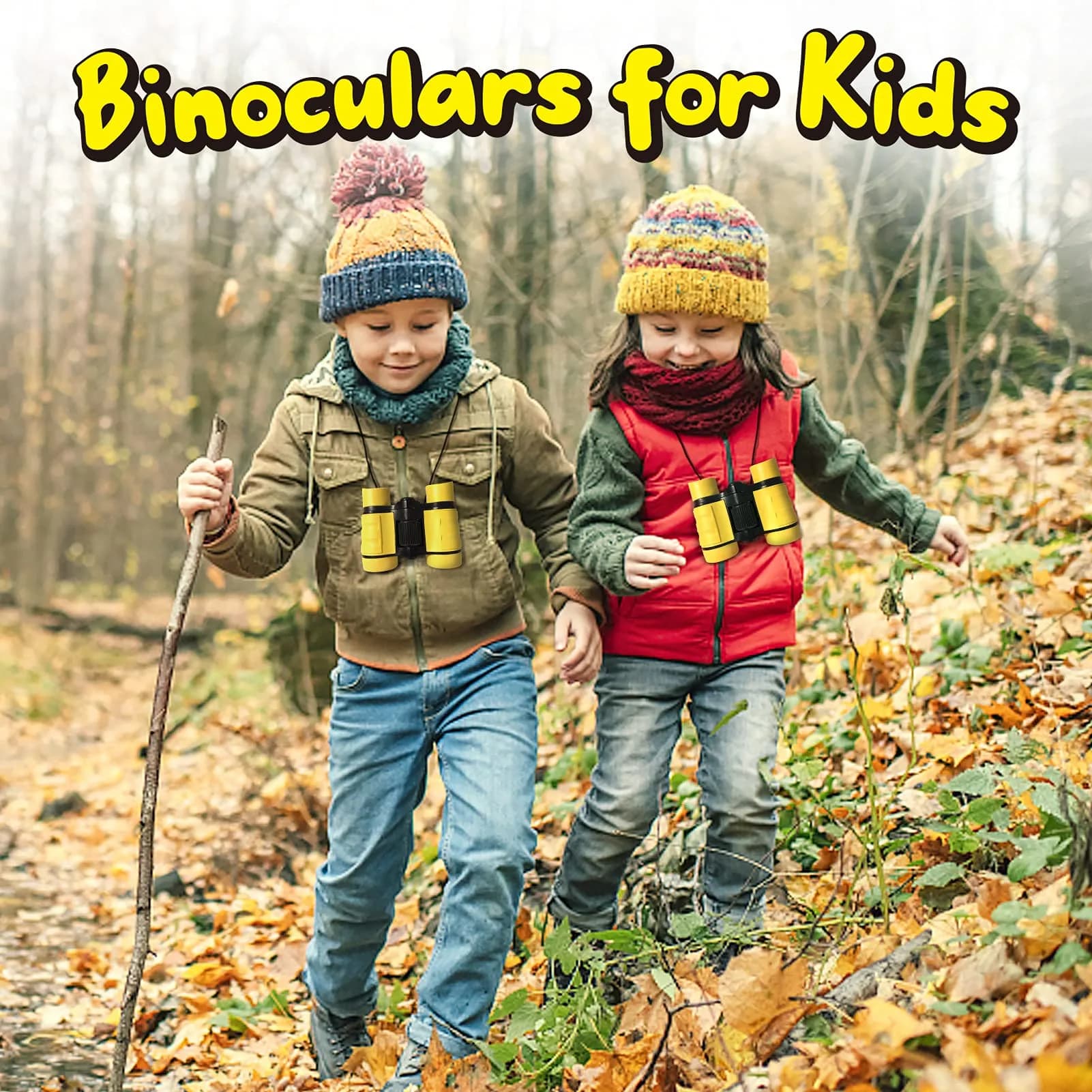 ESSENSON Kids Binoculars Yellow 4x30mm (150g) | Shockproof Outdoor Toy for Ages 3-12 - view 5