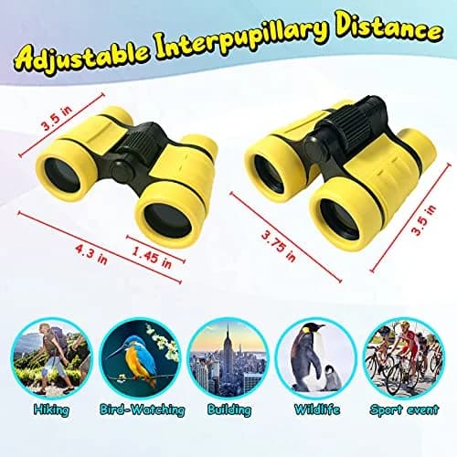 ESSENSON Kids Binoculars Yellow 4x30mm (150g) | Shockproof Outdoor Toy for Ages 3-12 thumbnail 3