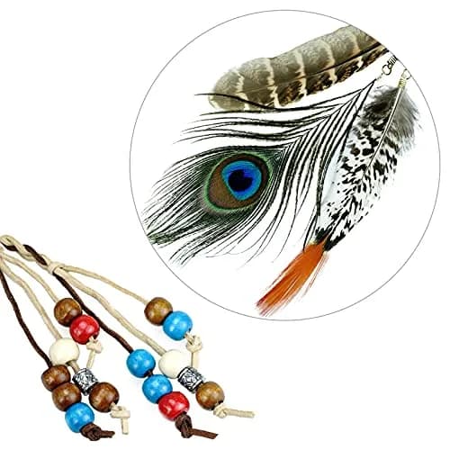 obmwang Boho Feather Headbands Indian Feather Headband Peacoak Headpieces Festival Costumes Hair Accessories for Women and Girls | Boho Chic Summer Accessory thumbnail 3