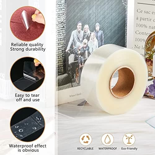 Zonon 500 Pcs Clear Label Protector Sticker 3.14 x 1.18 Inch | Waterproof Vinyl Labels for School & Office thumbnail 3