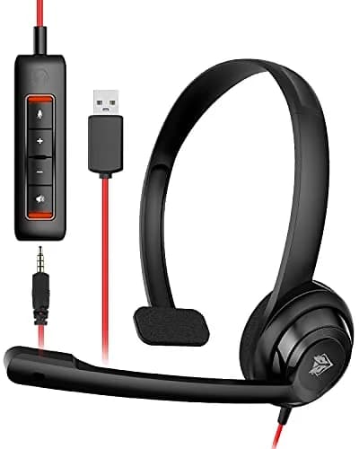 NUBWO HW02 USB Headset with Microphone Noise Cancelling & Inline Control | Ultra Comfort Wired Office Headphone thumbnail 1