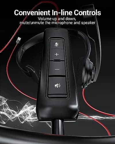 NUBWO HW02 USB Headset with Microphone Noise Cancelling & Inline Control | Ultra Comfort Wired Office Headphone thumbnail 5
