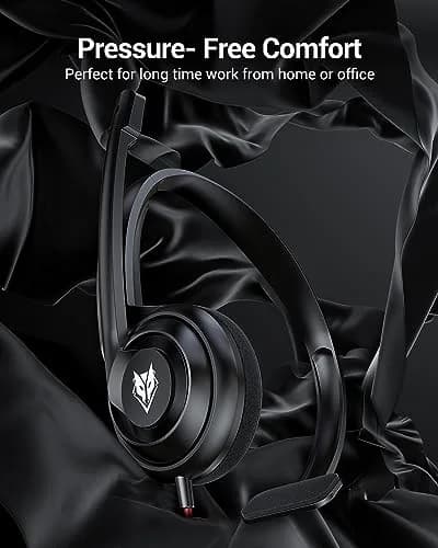 NUBWO HW02 USB Headset with Microphone Noise Cancelling & Inline Control | Ultra Comfort Wired Office Headphone thumbnail 6