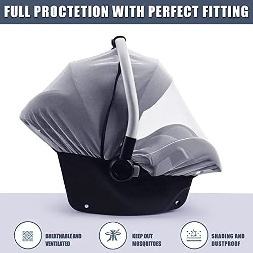 Sysmie Baby Mosquito Net for Infant Car Seat & Doona Stroller | Breathable, Lightweight, Fits Most Baby Carriers & Car Seats thumbnail 2