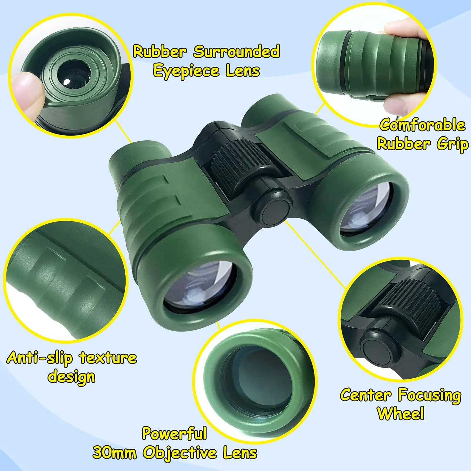 ESSENSON Kids Binoculars Green 4x30mm (0.15 kg) | Educational Nature Exploration Toy - view 2