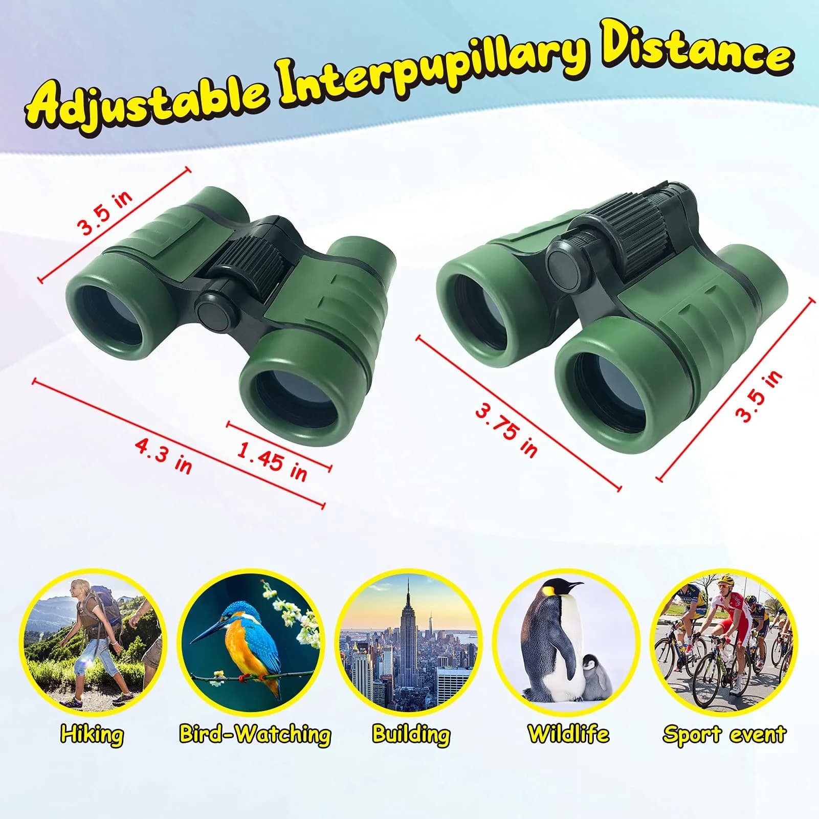 ESSENSON Kids Binoculars Green 4x30mm (0.15 kg) | Educational Nature Exploration Toy - view 3