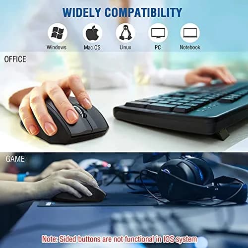 E-YOOSO Wireless Mouse for Laptop, Portable Optical Computer Mouse, 6 Buttons, 2.4GHz, 5-Level 4800 DPI, 18 Months Battery Life thumbnail 5