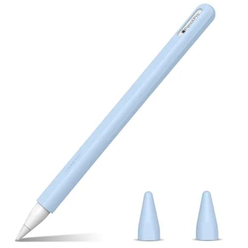 Fintie Silicone Sleeve for Apple Pencil Pro & Apple Pencil 2nd Generation, Sky Blue | Protects Against Scratches & Rolling thumbnail 1