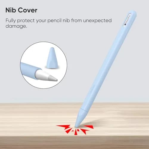 Fintie Silicone Sleeve for Apple Pencil Pro & Apple Pencil 2nd Generation, Sky Blue | Protects Against Scratches & Rolling thumbnail 3