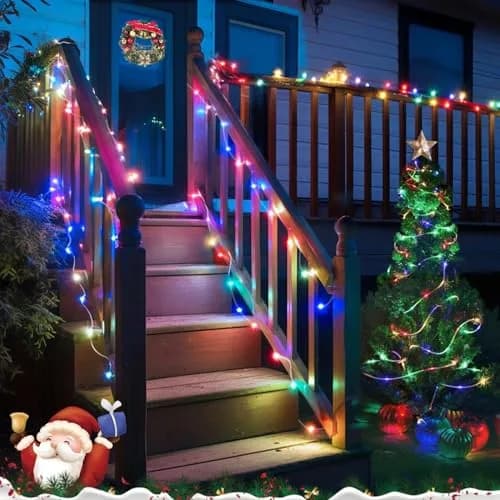 YEGUO Solar Rope Lights Waterproof 66ft 200 LED Multicolor | 8 Modes, IP44, Outdoor Use thumbnail 9