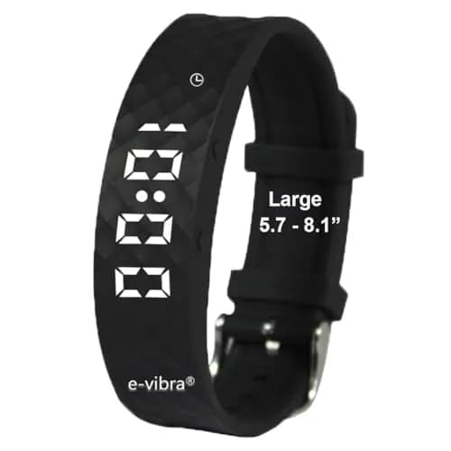 e-vibra Rechargeable Silent Vibrating Watch - Large Black | 15 Daily Alarms for Potty Training & Medical Reminders thumbnail 1