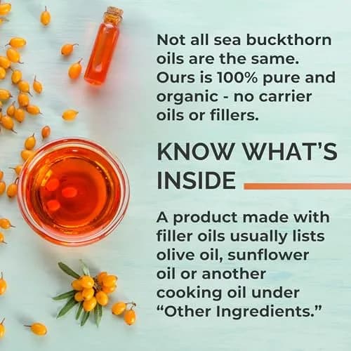 SeabuckWonders Organic Sea Buckthorn Oil, Omega-7 Complete, 180 Softgels | Supports Skin & Immunity thumbnail 3