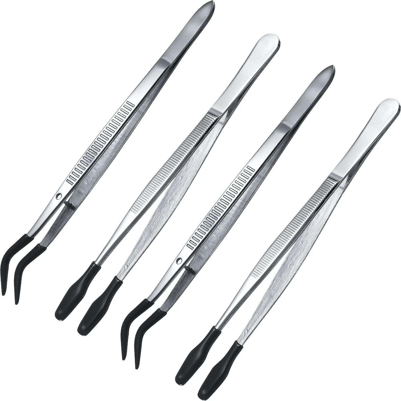 Honoson Rubber Tipped Tweezers PVC Silicone Tip, Black | Safe, Durable, Multi-Purpose (70-120 chars)