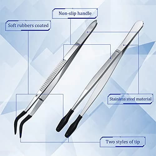 Honoson Rubber Tipped Tweezers PVC Silicone Tip, Black | Safe, Durable, Multi-Purpose (70-120 chars) thumbnail 4