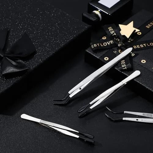 Honoson Rubber Tipped Tweezers PVC Silicone Tip, Black | Safe, Durable, Multi-Purpose (70-120 chars) thumbnail 2