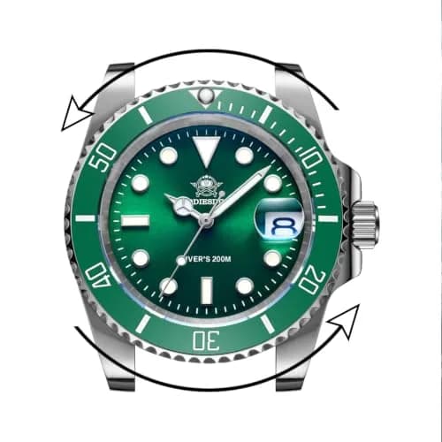 ADDIESDIVE Men's Quartz Diver Watch 41mm Green Dial | Water Resistant 200M Stainless Steel thumbnail 4