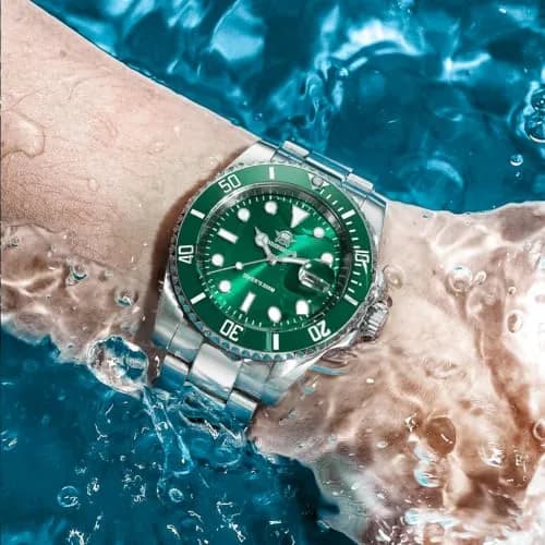 ADDIESDIVE Men's Quartz Diver Watch 41mm Green Dial | Water Resistant 200M Stainless Steel thumbnail 6