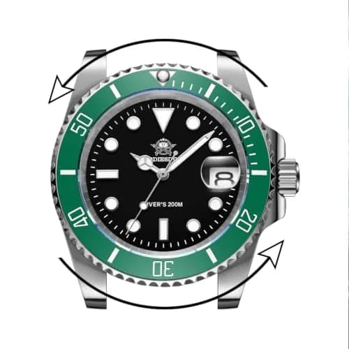 ADDIESDIVE Quartz Steel Watch for Men Diver 41mm | 200M Water Resistance, Luminous Dial, Unidirectional Bezel thumbnail 2