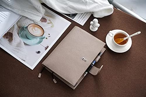 Moterm Leather A5 Planner Cover Fits Hobonichi Cousin, Stalogy & Midori MD | Pebbled-Taupe, 21cm (9") thumbnail 5