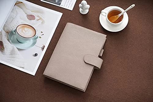 Moterm Leather A5 Planner Cover Fits Hobonichi Cousin, Stalogy & Midori MD | Pebbled-Taupe, 21cm (9") thumbnail 6