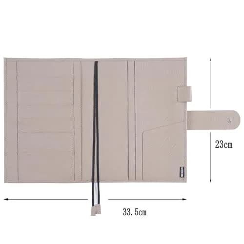 Moterm Leather A5 Planner Cover Fits Hobonichi Cousin, Stalogy & Midori MD | Pebbled-Taupe, 21cm (9") thumbnail 2