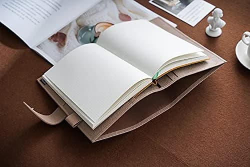 Moterm Leather A5 Planner Cover Fits Hobonichi Cousin, Stalogy & Midori MD | Pebbled-Taupe, 21cm (9") thumbnail 4