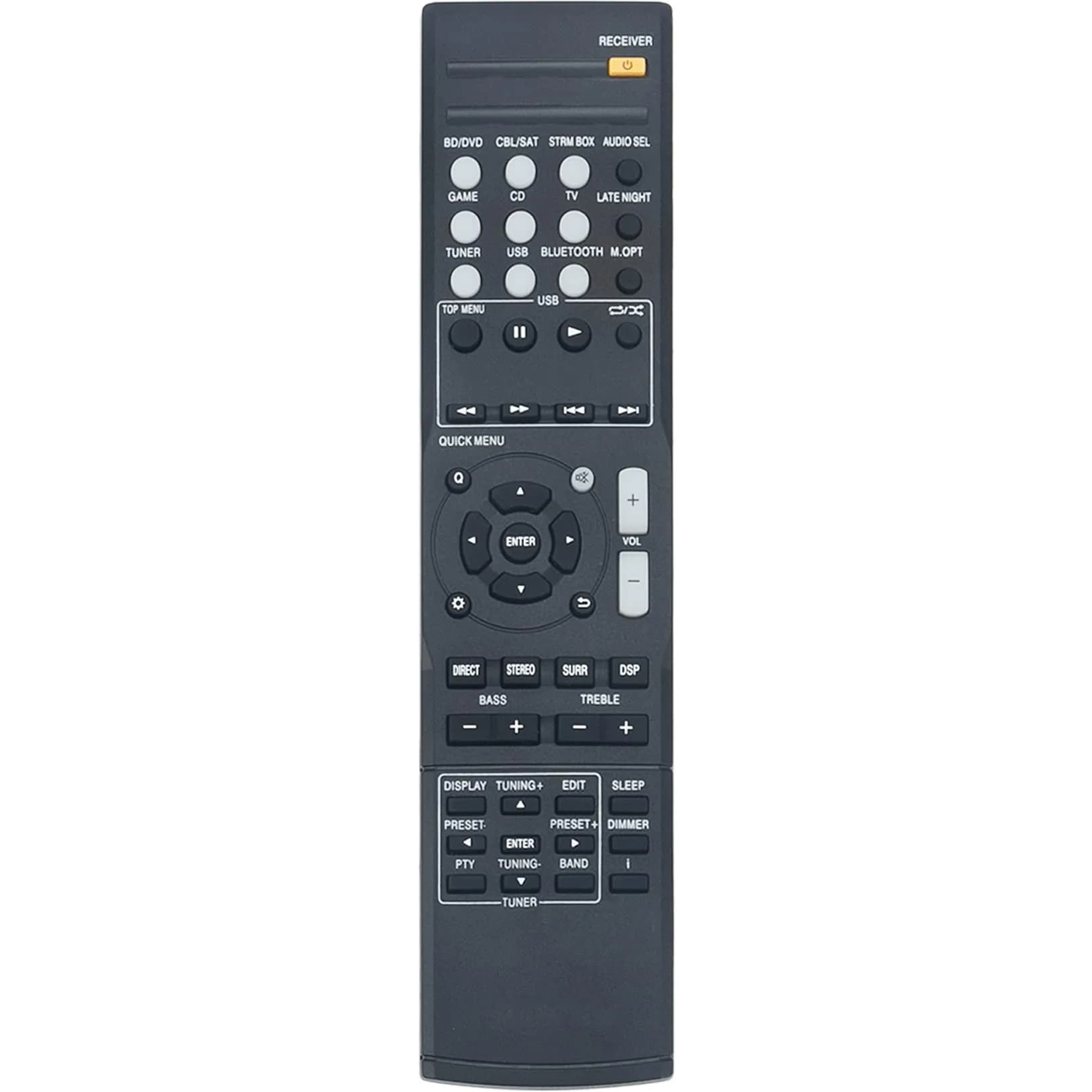 WINFLIKE Replacement RC-928R Remote Control for Onkyo AV Receiver TX-SR252 | Sensitive Keys, Easy Use, Black — Black