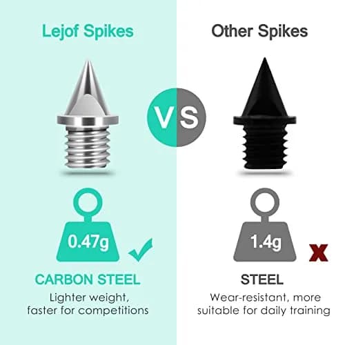Lejof 1/4 Inch Carbon Steel Track Spikes | Lightweight, Durable & Suitable for Track & Cross Country thumbnail 3