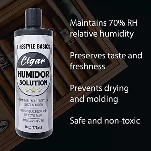 Lifestyle Basics Humidor Solution 473ml (16 fl oz) | Maintains 70% RH for Fresh Cigars thumbnail 2