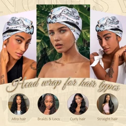 AWAYTR 4-Pack 35x35 Inch Satin Head Scarves for Women | Silk-like Hair Bandanas for Braids & Sleep thumbnail 6