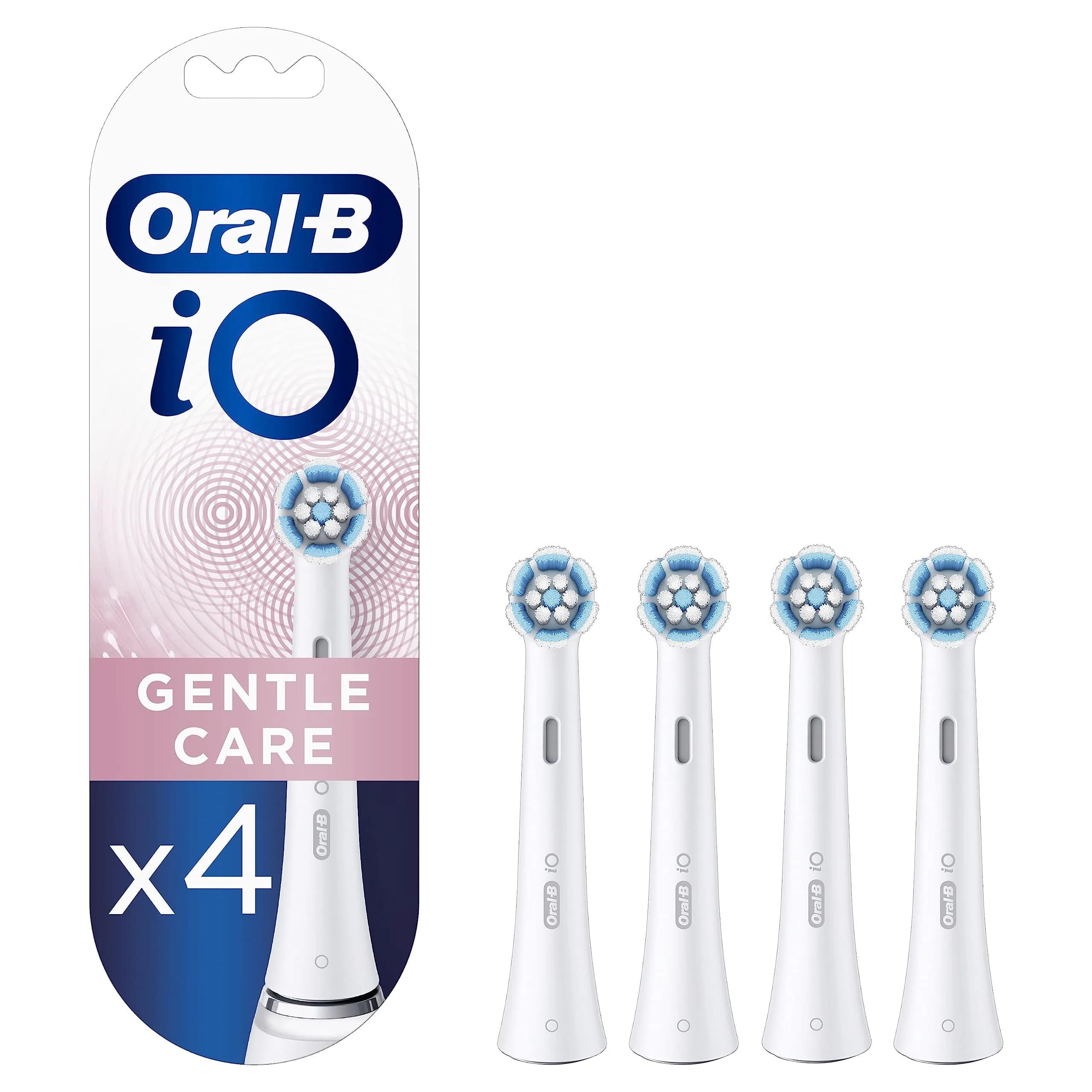 Oral-B iO Gentle Care Replacement Brush Heads 4 Count Soft Cleaning | Gentle on Gums