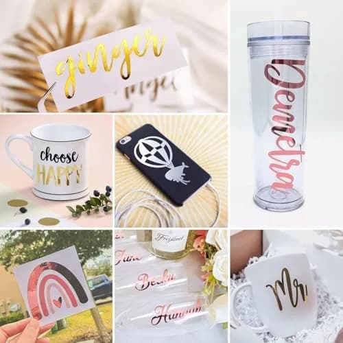 HTVRONT Silver Chrome Permanent Vinyl Roll 12" x 10FT | Waterproof Craft Vinyl for Decals & Signs thumbnail 2