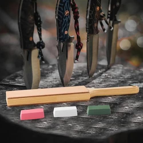Angerstone Oversize Double Sided Leather Strop Kit (3" Knife Leather) | Razor Sharp Knives & Woodcarving Tools thumbnail 6