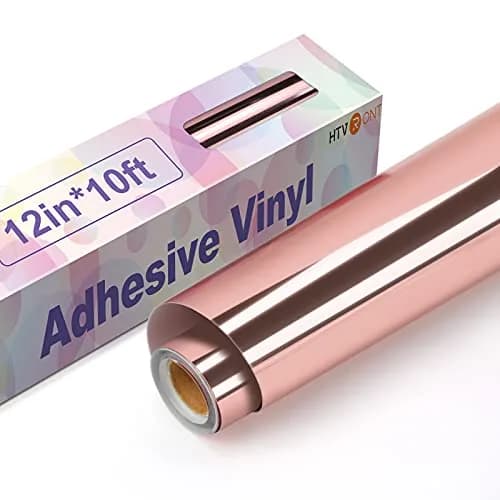 HTVRONT Rose Gold Chrome Permanent Vinyl Roll 3.04m (12" x 10FT) | Waterproof Mirror Finish for Cricut thumbnail 1