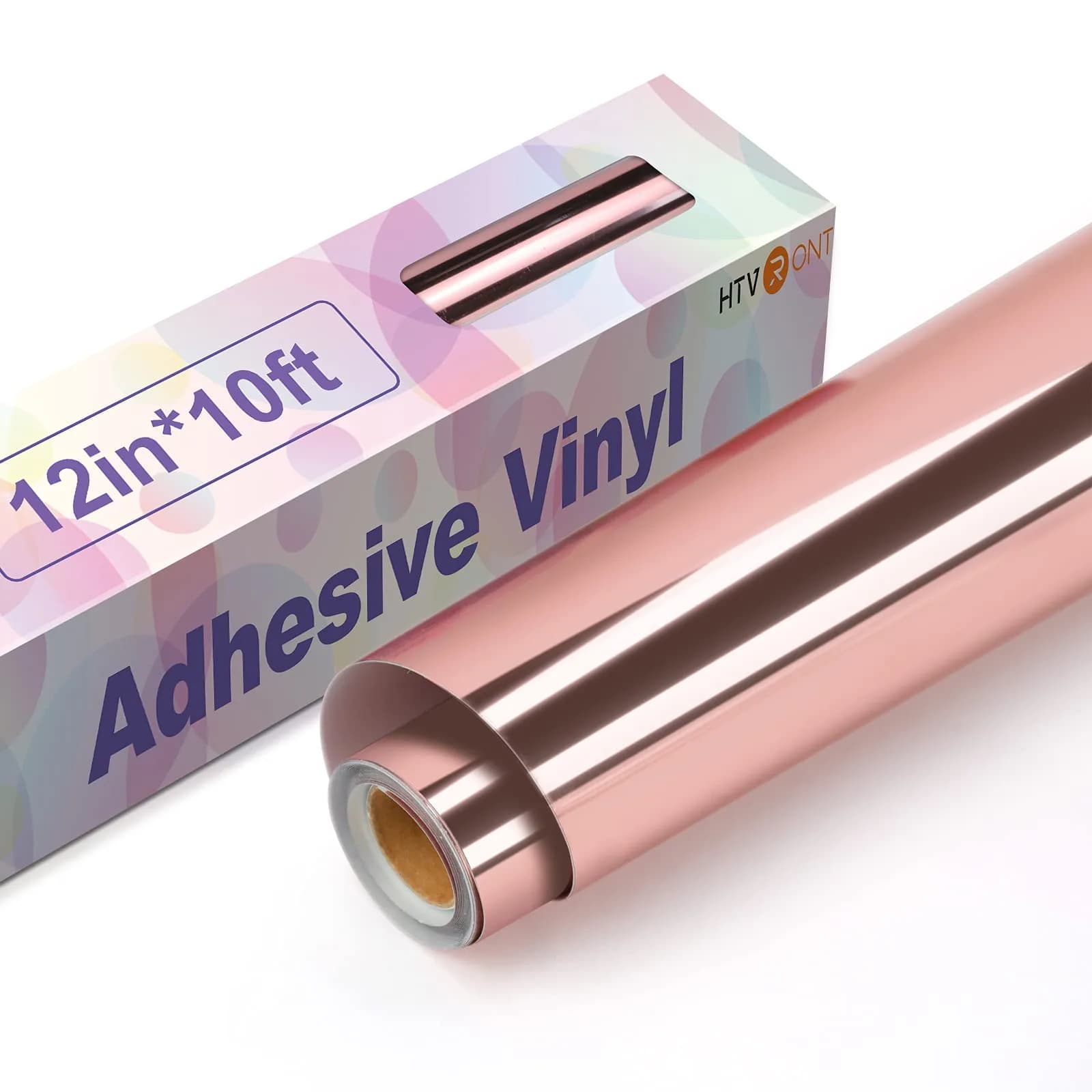 HTVRONT Rose Gold Chrome Permanent Vinyl Roll 3.04m (12" x 10FT) | Waterproof Mirror Finish for Cricut - main product image