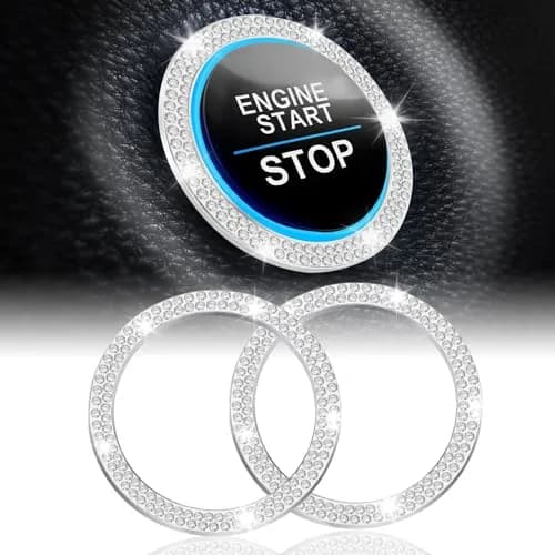LivTee Car Engine Start Stop Decoration Ring | Dazzling Rhinestone Car Interior Accessory for Women, 1.53 inch Outer Diameter thumbnail 1