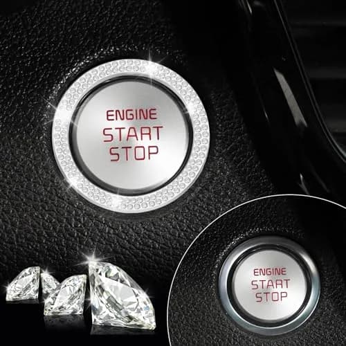 LivTee Car Engine Start Stop Decoration Ring | Dazzling Rhinestone Car Interior Accessory for Women, 1.53 inch Outer Diameter thumbnail 6
