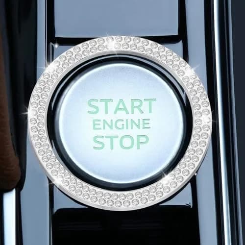LivTee Car Engine Start Stop Decoration Ring | Dazzling Rhinestone Car Interior Accessory for Women, 1.53 inch Outer Diameter thumbnail 2
