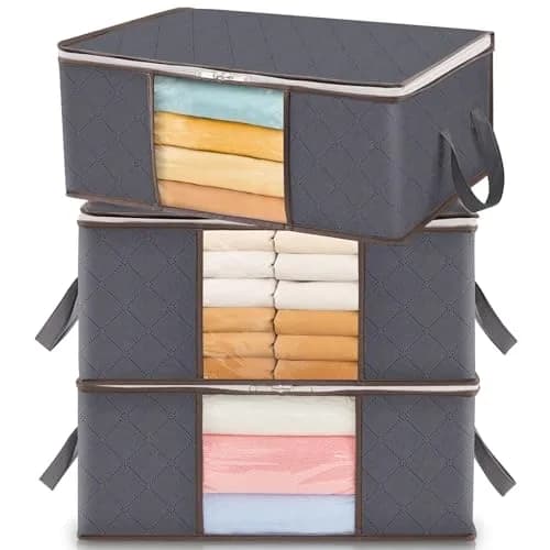 Lifewit Clothes Storage Bins 35L | Foldable, Clear Window & Reinforced Handles for Closet Organization thumbnail 1