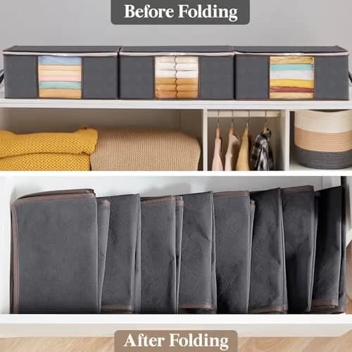 Lifewit Clothes Storage Bins 35L | Foldable, Clear Window & Reinforced Handles for Closet Organization thumbnail 5