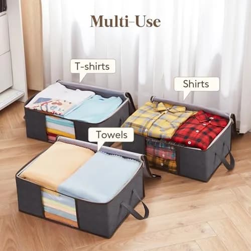 Lifewit Clothes Storage Bins 35L | Foldable, Clear Window & Reinforced Handles for Closet Organization thumbnail 6