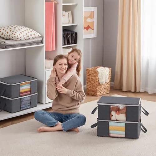 Lifewit Clothes Storage Bins 35L | Foldable, Clear Window & Reinforced Handles for Closet Organization thumbnail 7