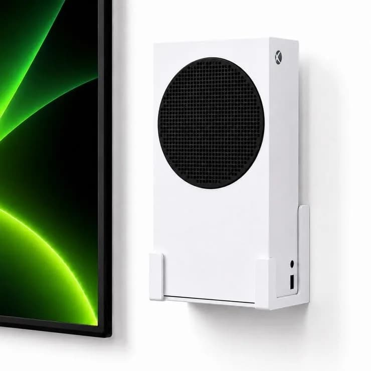 ALIENERGY Wall Mount for Xbox Series S (Mount Console & Accessories Near/Behind TV) | White Alloy Steel Bracket Kit thumbnail 2